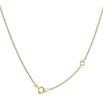 Orovi Kette - Halskette Damen Gelbgold 9 Karat / 375 Gold Kette mit Herz 45 cm Halskette in Italien hergestellt - 4