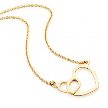 Orovi Kette - Halskette Damen Gelbgold 9 Karat / 375 Gold Kette mit Herz 45 cm Halskette in Italien hergestellt - 1