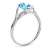 Orovi Schmuck Damen 0.01 Ct Diamant Ring mit blauem Topas und Diamanten Brillanten Verlobungsring aus Weißgold 9 Karat (375) Gold - 4