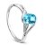 Orovi Schmuck Damen 0.01 Ct Diamant Ring mit blauem Topas und Diamanten Brillanten Verlobungsring aus Weißgold 9 Karat (375) Gold - 1