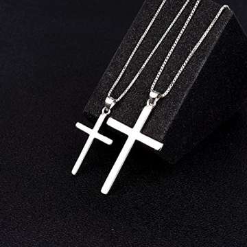 Prämie Kette Damen Silber 925, Kreuz Anhänger partnerketten pärchen Kette Damen Halskette Silber Schmuck Kreuz kette für Damen Herren - 5