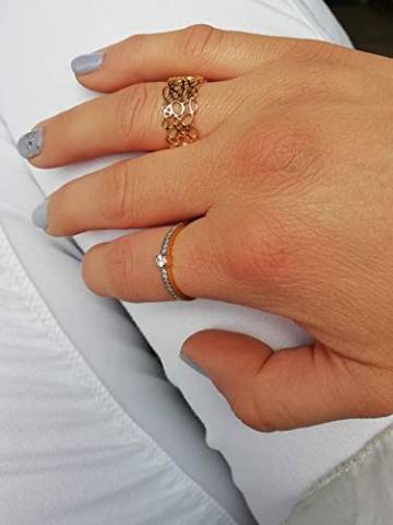Ring Damen Breit Echt Gold 375 585 750 - Goldring Verstellbar Offen - Größen 48-62 (14 Karat (585) Gelbgold, 53 (16.9)) - 4
