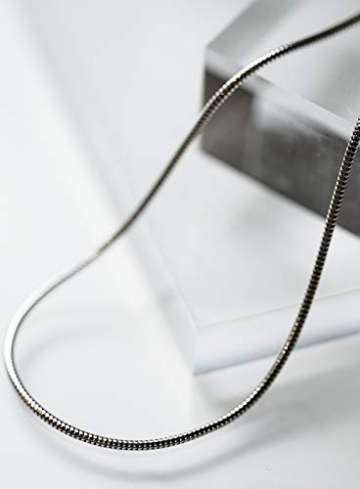 Schlangenkette 925 Silber Rhodiniert Breite 1,20mm Flexibel Halskette Collier Damenkette NEU (31442012) (38 Zentimeter) - 2