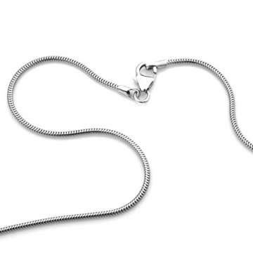 Schlangenkette 925 Silber Rhodiniert Breite 1,20mm Flexibel Halskette Collier Damenkette NEU (31442012) (38 Zentimeter) - 3