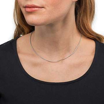 Schlangenkette 925 Silber Rhodiniert Breite 1,20mm Flexibel Halskette Collier Damenkette NEU (31442012) (38 Zentimeter) - 4