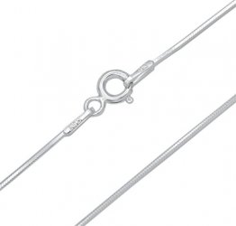 Schlangenkette 925 Sterling Silber rhodiniert kantig glänzend 0,8mm breit Länge wählbar 40 45 50 55 cm Damen Silberkette Halskette anlaufgeschützt Kette (45) - 1