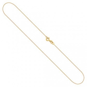 Sehr feine Goldkette Damen 0,8 mm, Ankerkette rund 333 aus Gelbgold, Echt Gold mit Stempel und Federringverschluss, Länge 38 cm, Gewicht ca. 0,7 g, Made in Germany - 1