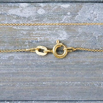 Sehr feine Goldkette Damen 0,8 mm, Ankerkette rund 585 aus Gelbgold, Echt Gold mit Stempel und Federringverschluss, Länge 50 cm, Gewicht ca. 1,1 g, Made in Germany - 8