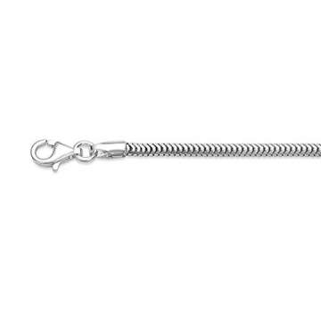 Silber Schlangenkette 2,4 mm breit Herren Damen Halsketten diamantiert rhodiniert 45,50,55,60 70,80cm Länge #1438 (45) - 3