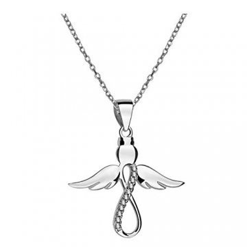 SOFIA MILANI - Damen Halskette mit Schutzengel Engel Anhänger - Silberkette aus echtem 925 Sterling Silber - mit Zirkonia Steinen - 50157 - 1
