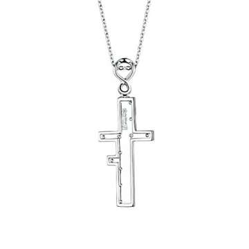 SonMo Echt 18K Weißgold Halskette für Damen Diamant Kreuz Kette mit Anhänger Echt Gold Kette mit Anhänger 750 Gold Schmuck Geschenk für Frauen Mädchen - 5