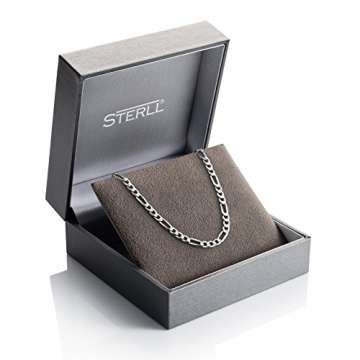 STERLL Herren Halskette Echt Silber 50cm Ohne Anhänger Geschenkverpackung Geschenkideen für Männer - 4