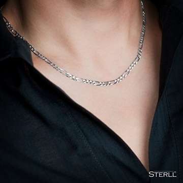 STERLL Herren Halskette Echt Silber 50cm Ohne Anhänger Geschenkverpackung Geschenkideen für Männer - 5