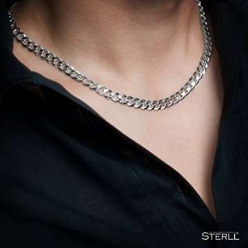 STERLL Herren Halskette Silber 925 55 cm Ohne Anhänger Geschenkverpackung Männer Geschenke - 3