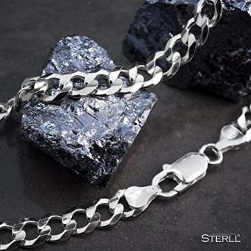 STERLL Herren Halskette Silber 925 55 cm Ohne Anhänger Geschenkverpackung Männer Geschenke - 5