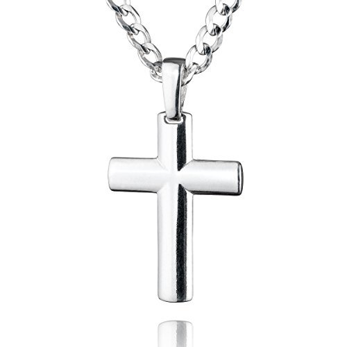 STERLL Herren Kette Echt Silber KreuzAnhänger aus Sterlingsilber 925 50cm Schmucketui Männer
