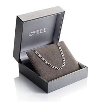 STERLL Herren Silberkette Silber 925 55cm Ohne Anhänger Geschenkverpackung Geschenk für Männer - 6
