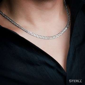 STERLL Herren Silberkette Silber 925 60cm Ohne Anhänger Geschenkverpackung Männer Geschenke - 6