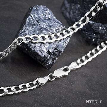 STERLL Herren Silberkette Silber 925 60cm Ohne Anhänger Schmucketui Geschenk für Freund - 2