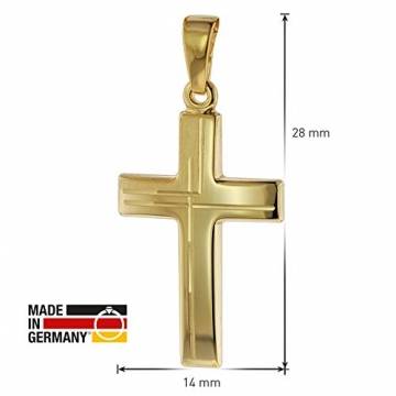 trendor Anhänger Kreuz 585 Gold (14 Karat) mit goldplattierter Kette 75125-45 45 cm - 7