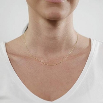 trendor Goldkette für Anhänger 333 Gold Flachpanzer-Kette Breite 0,8 mm elegante goldene Kette, wunderschöne Geschenkidee, Halskette aus Echtgold 72436-38 38 cm - 4