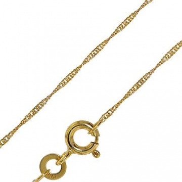 trendor Goldkette für Damen 333 Gold (8 Karat) Singapur-Muster 1,0 mm elegante goldene Halskette, wunderschöne Geschenkidee, Kette aus Echtgold 72450 45 cm - 1