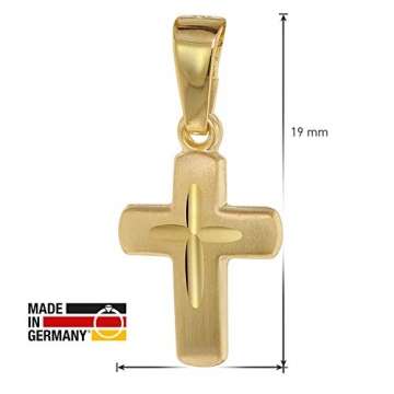 trendor Kreuz-Anhänger für Kinder Gold 585 (14 Kt.) + Plattierte Kette Kinder Halskette, Gold Kreuz Anhänger für Jungen und Mädchen, Geschenkidee 75273 - 6