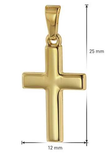 trendor Kreuz für Kinder 18 mm Gold 333/8 Karat mit vergoldeter Kette für Jungen und Mädchen, Halskette mit Kreuz-Anhänger, Geschenkidee 75421-40 40 cm - 2