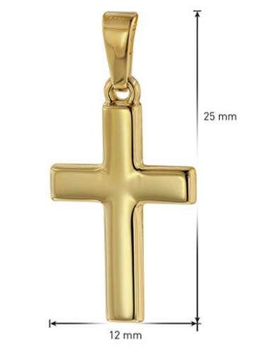 trendor Kreuz für Kinder 18 mm Gold 333/8 Karat mit vergoldeter Kette für Jungen und Mädchen, Halskette mit Kreuz-Anhänger, Geschenkidee 75421-40 40 cm - 2