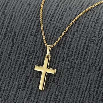 trendor Kreuz für Kinder 18 mm Gold 333/8 Karat mit vergoldeter Kette für Jungen und Mädchen, Halskette mit Kreuz-Anhänger, Geschenkidee 75421-40 40 cm - 3