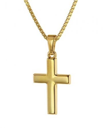 trendor Kreuz für Kinder 18 mm Gold 333/8 Karat mit vergoldeter Kette für Jungen und Mädchen, Halskette mit Kreuz-Anhänger, Geschenkidee 75421-40 40 cm - 1