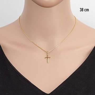 trendor Kreuz für Kinder 18 mm Gold 333/8 Karat mit vergoldeter Kette für Jungen und Mädchen, Halskette mit Kreuz-Anhänger, Geschenkidee 75421-40 40 cm - 6