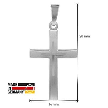 trendor Kreuz mit Kinder-Halskette Silber 925 Kinder Halskette Silber, Halskette für Mädchen und Jungen, Silberkette mit Kreuz, Kreuzkette Silber Kids 79602 - 7