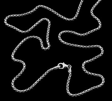 Venezianerkette 925 Sterlingsilber Rhodiniert Rund Breite 2,00mm Unisex Silberkette Halskette NEU (50 Zentimeter) - 4