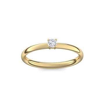 Verlobungsring 750 Goldring Diamant 0,08 Carat SI1/H + inkl. Luxusetui + - Verlbungsringe Gold Goldringe Diamant Brillant - Concinnity Amoonic Größe 60 (19.1) AM161 GG750BRFA60 - 5