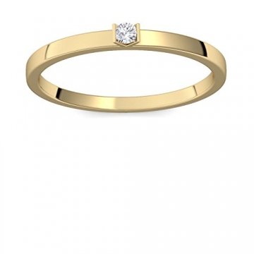 Verlobungsring Gold 585 Diamant 0,04 Carat H/si **sehr gute Qualität** +inkl. Luxusetui+ Diamantring solitär schmal dünn Goldring Diamant 585 Diamant Ring Gold Diamantring Gelbgold FF51GG585BRFA58 - 1