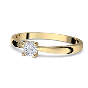 Verlobungsringe Gold 333 *** GRATIS LUXUSETUI *** Goldring 333er Gold Ring echt von AMOONIC mit Zirkonia Stein Goldring Gelbgold wie Verlobungsring Diamant Ring Gold Solitär FF385GG333ZIFA54 - 3