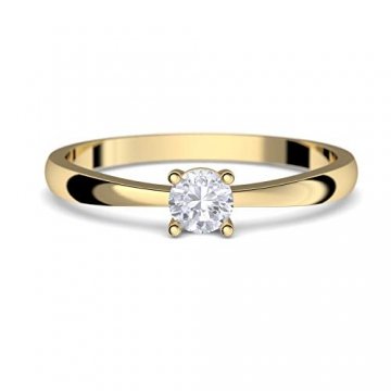 Verlobungsringe Gold 333 *** GRATIS LUXUSETUI *** Goldring 333er Gold Ring echt von AMOONIC mit Zirkonia Stein Goldring Gelbgold wie Verlobungsring Diamant Ring Gold Solitär FF385GG333ZIFA54 - 1