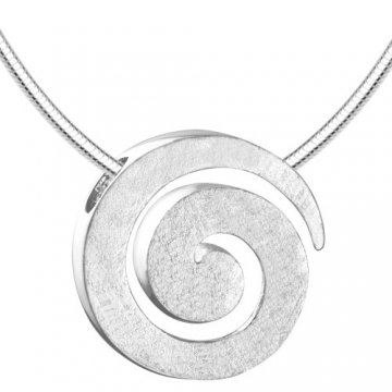 Vinani Anhänger Spirale gebürstet mit Schlangenkette 45 cm Sterling Silber 925 Kette Italien ASR45 - 1