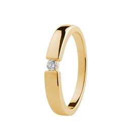 Ardeo Aurum Damenring aus 585 Gold Gelbgold mit 0,07 ct Diamant Brillant Spannfasssung Verlobungsring Solitär - 1
