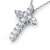 Daesar 18K Weißgold Damen Halskette 12 Diamant Kreuz Anhänger Halskette Silber Kette 45CM - 3