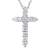 Daesar 18K Weißgold Damen Halskette 12 Diamant Kreuz Anhänger Halskette Silber Kette 45CM - 1