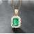 Daesar Kette Anhänger 18K Gold Damen 1.8 Ct Smaragd mit Diamant Gold Halskette für Mutter/Freundin - 2