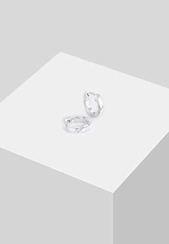 DIAMORE Damen Ohrringe Creolen Basic mit Diamant (0.04 ct.) in 925 Sterling Silber - 7