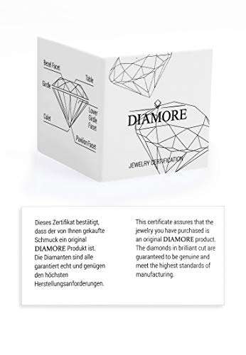 DIAMORE Damen Ohrringe Creolen Basic mit Diamant (0.04 ct.) in 925 Sterling Silber - 8