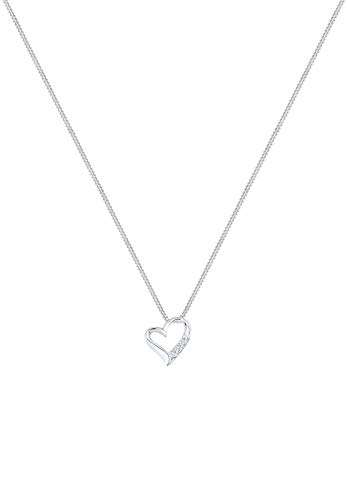 DIAMORE Halskette Damen mit Herz Anhänger Ewigkeit mit Diamant (0.06 ct.) in 925 Sterling Silber - 2