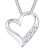 DIAMORE Halskette Damen mit Herz Anhänger Ewigkeit mit Diamant (0.06 ct.) in 925 Sterling Silber - 1