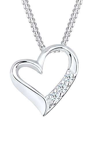 DIAMORE Halskette Damen mit Herz Anhänger Ewigkeit mit Diamant (0.06 ct.) in 925 Sterling Silber - 1