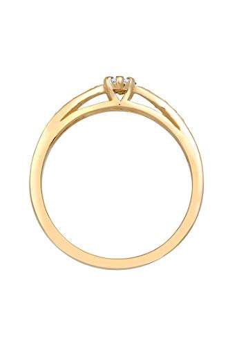 DIAMORE Ring Damen Verlobung mit Diamant (0.085 ct.) Blume in 585 Gelbgold - 3