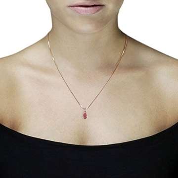 Goldmaid Damen-Kette mit Anhänger Turmalin 585 Rotgold Turmaline pink Tropfenschliff Diamant (0.02 ct) Schmuck Diamantkette - 3